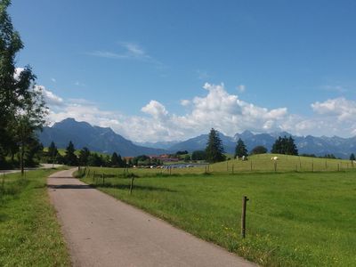 Auf dem Forggensee Radweg