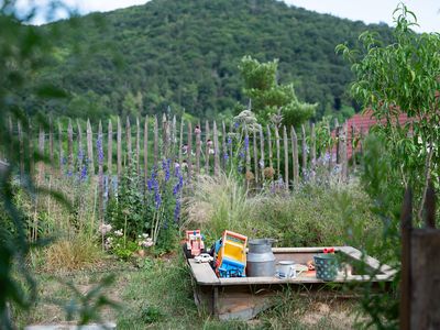 Ausblick vom Sitzplatz im Garten