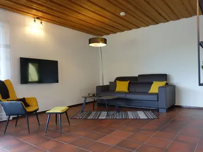 Wohnzimmer FeWo Felsenblick  mit 55 Zoll Internet TV