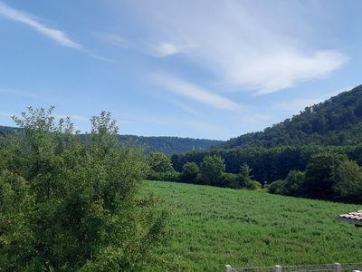 seitlicher Blick vom Balkon