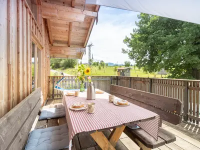 Ferienwohnung Peter Balkon mit Bergblick