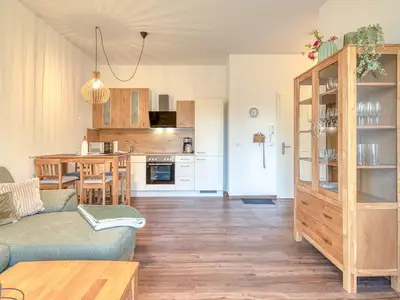 Ferienwohnung SeeBrise Röbel offener Wohnbereich
