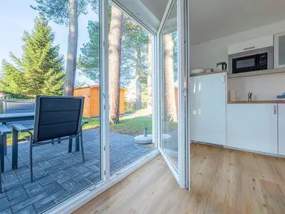 Ferienwohnung Merlin Nest Röbel/Müritz große Terrasse mit Garten