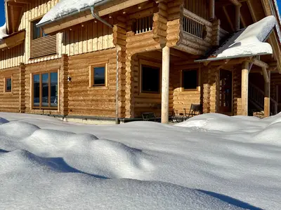 Blockhaus Südseite Ferienwohnung Allgaeu-Herzl Alp