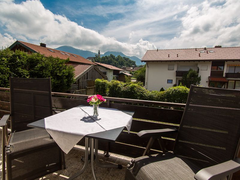 Ausblick vom Balkon der FeWo Unternberg in Richtung Pfarrkirche St. Georg