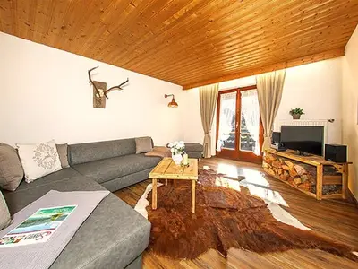 Wohnzimmer mit Zugang zum Südbalkon