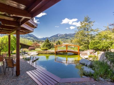 Aussicht von der Terrasse Ferienwohnung "Hochfelln"