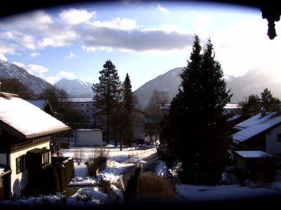 Ausblick Winter vom Balkon