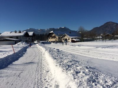 Langlaufloipe am Haus