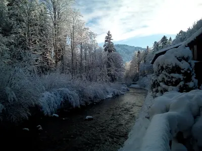 Winter- Blick vom FeWo Balkon