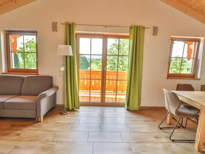 Blick zum Balkon