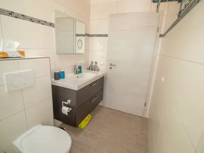 Blick in das Badezimmer