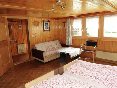 Schlafzimmer mit Gildsteinofen