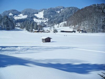 Winterblick auf die Loipe