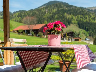 Alpenchalet Sachrang Terrasse