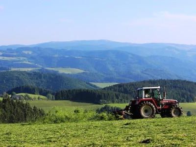 Bauer Matthias bei der Ernte