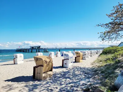 Strand von Haffkrug mit Seebrücke