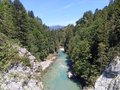 Aussicht Hängebrücke Klobenstein - Tiroler Ache