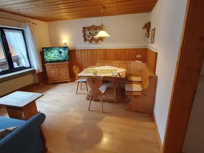 Stube in der Ferienwohnung Bergsteiger