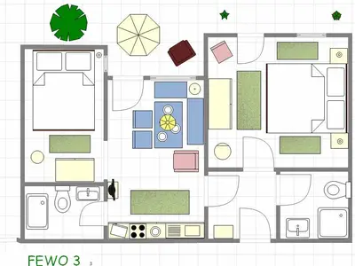 Ferienwohnung 3 "Tanne"  Grundriss