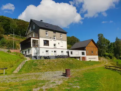 Blick auf das Ferienhaus Grimme