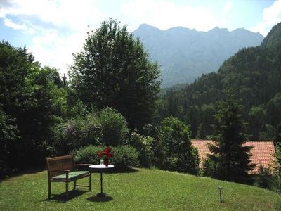 Blick aus dem Garten auf die Reiteralm