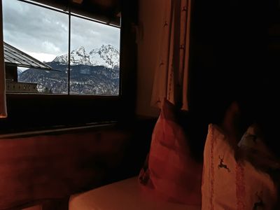 Schlafzimmer mit Blick auf den Watzmann