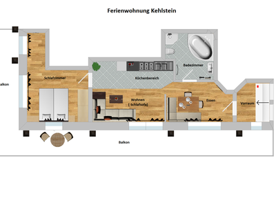 Grundriss Ferienwohnung Kehlstein