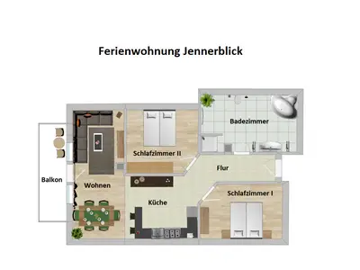 Grundriss Ferienwohnung Jennerblick