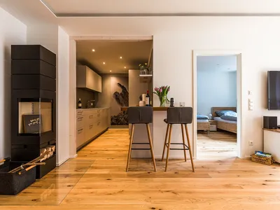 Küche mit Wohn-Essbereich design fewo