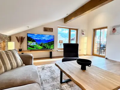 Wohnzimmer Ferienwohnung alpen living