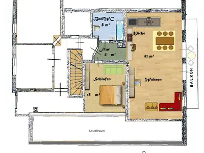 Grundriss Ferienwohnung Grünstein