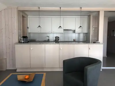 Küche vom Wohnzimmer aus