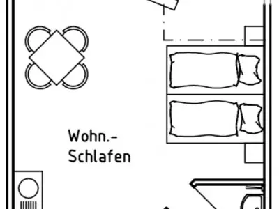 Fewo 07 - Grundriss vom Wohn-Essraum