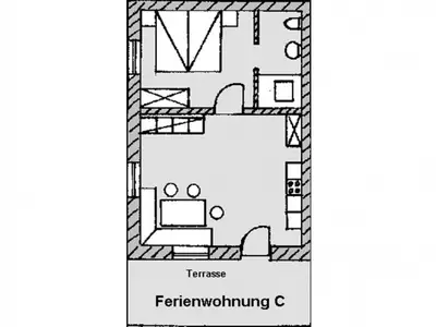 Grundriss, Ferienwohnung C