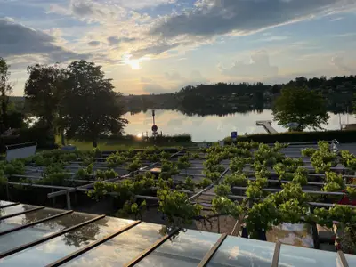 Blick vom Balkon auf den Klostersee