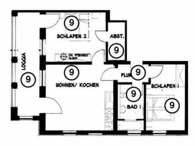 Grundriss. Grundriss Ferienwohnung 9 Villa Celia