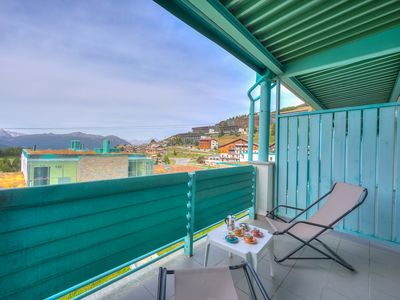 Balkon mit Bergblick