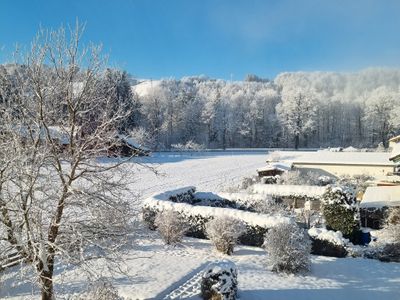 Ferienwohnungen am Alpenrand Ausblick vom Balkon