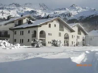 Aussenansicht WinterAnsicht des Hauses mit dem Balkon