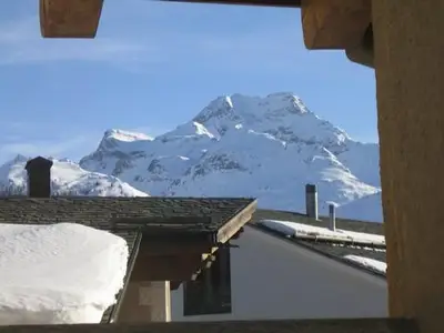 Aussicht vom Balkon: Piz Margna