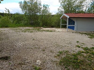 Gartenhaus zum Fahrrad abstellen und Parkplatz