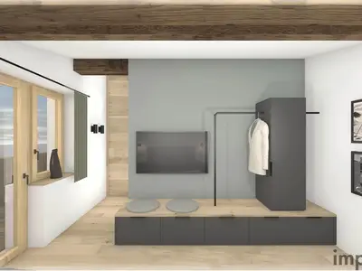 Schlafzimmer Wohnung Diamant mit Balkon