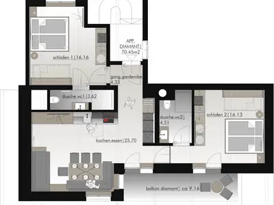 Grundriss Wohnung Diamant
