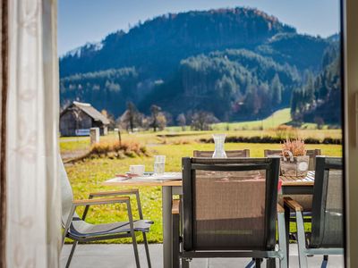 Rote Ferienwohnung - Terrasse