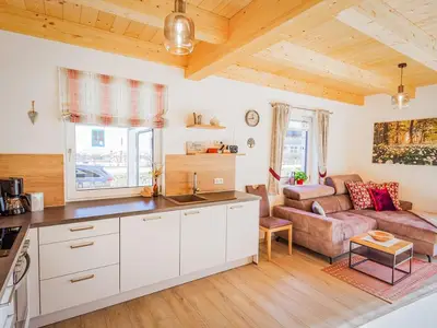 Rote Ferienwohnung - Wohnessbereich