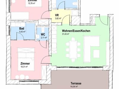 Wohnungsgrundriss Appartement 3