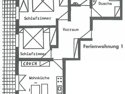 Ferienwohnung 1 Grundriss