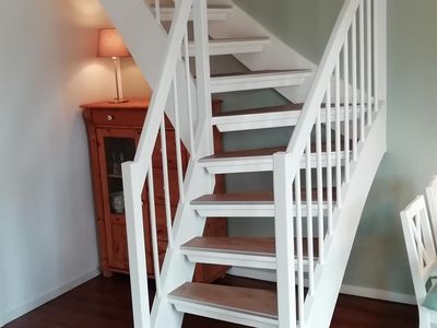 Wohnzimmer Treppe zum Spitzboden Schlafzimmer