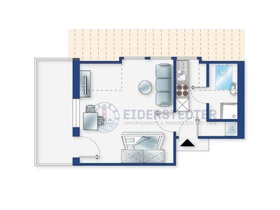 Ferienwohnung für 2 Personen (25 m²) in St. Peter-Ording 10/10